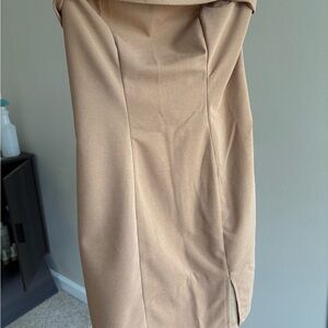 Tan/Nude Strapless Bodycon Dress